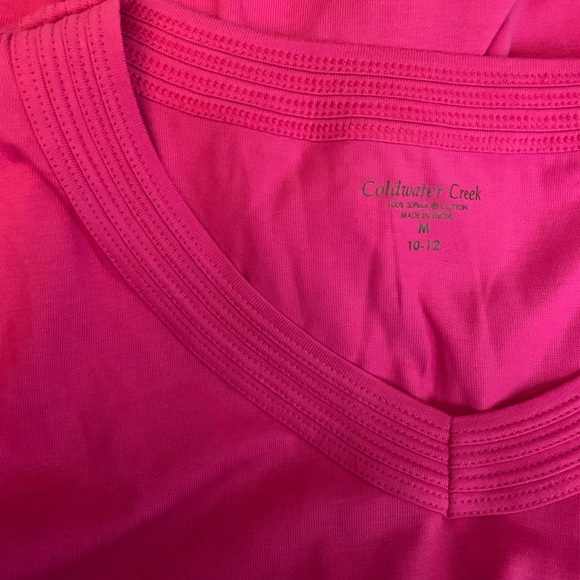 Coldwater Creek pink 3/4 length v-neck shirt - women’s size Medium. EC! - Picture 2 of 2